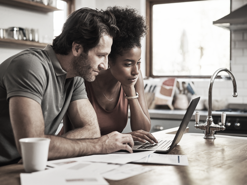 Couple doing research